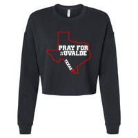 Pray For Uvalde Texas Strong Map Cropped Pullover Crew