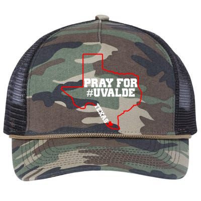 Pray For Uvalde Texas Strong Map Retro Rope Trucker Hat Cap