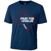 Pray For Uvalde Texas Strong Map Cooling Performance Crew T-Shirt