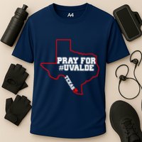 Pray For Uvalde Texas Strong Map Cooling Performance Crew T-Shirt