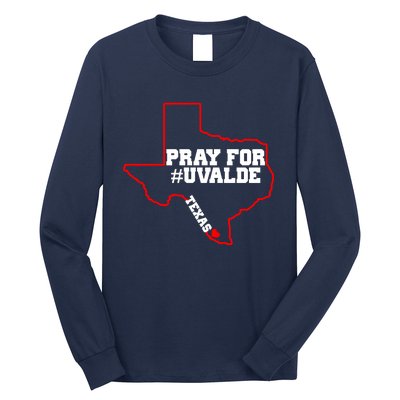 Pray For Uvalde Texas Strong Map Long Sleeve Shirt