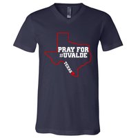 Pray For Uvalde Texas Strong Map V-Neck T-Shirt