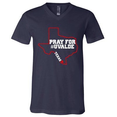 Pray For Uvalde Texas Strong Map V-Neck T-Shirt