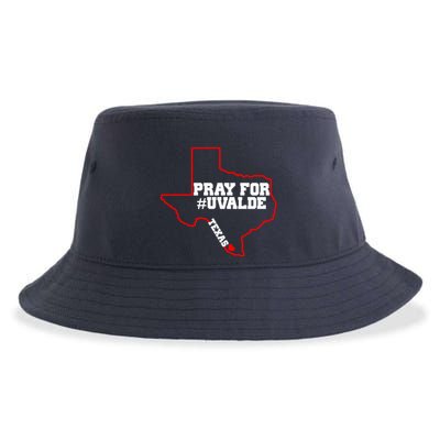 Pray For Uvalde Texas Strong Map Sustainable Bucket Hat