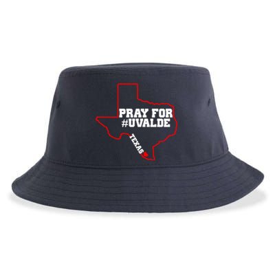 Pray For Uvalde Texas Strong Map Sustainable Bucket Hat