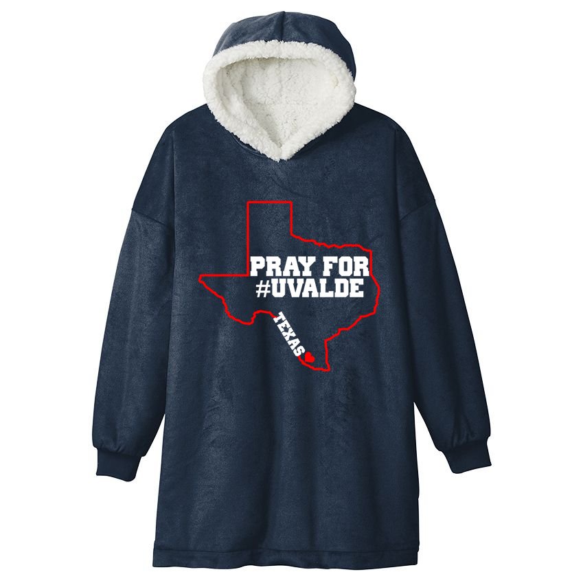 Pray For Uvalde Texas Strong Map Hooded Wearable Blanket