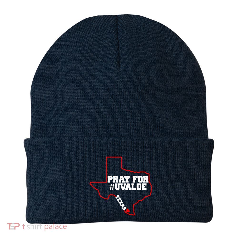 Pray For Uvalde Texas Strong Map Beanie