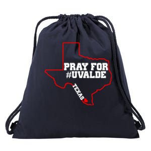 Pray For Uvalde Texas Strong Map Drawstring Bag