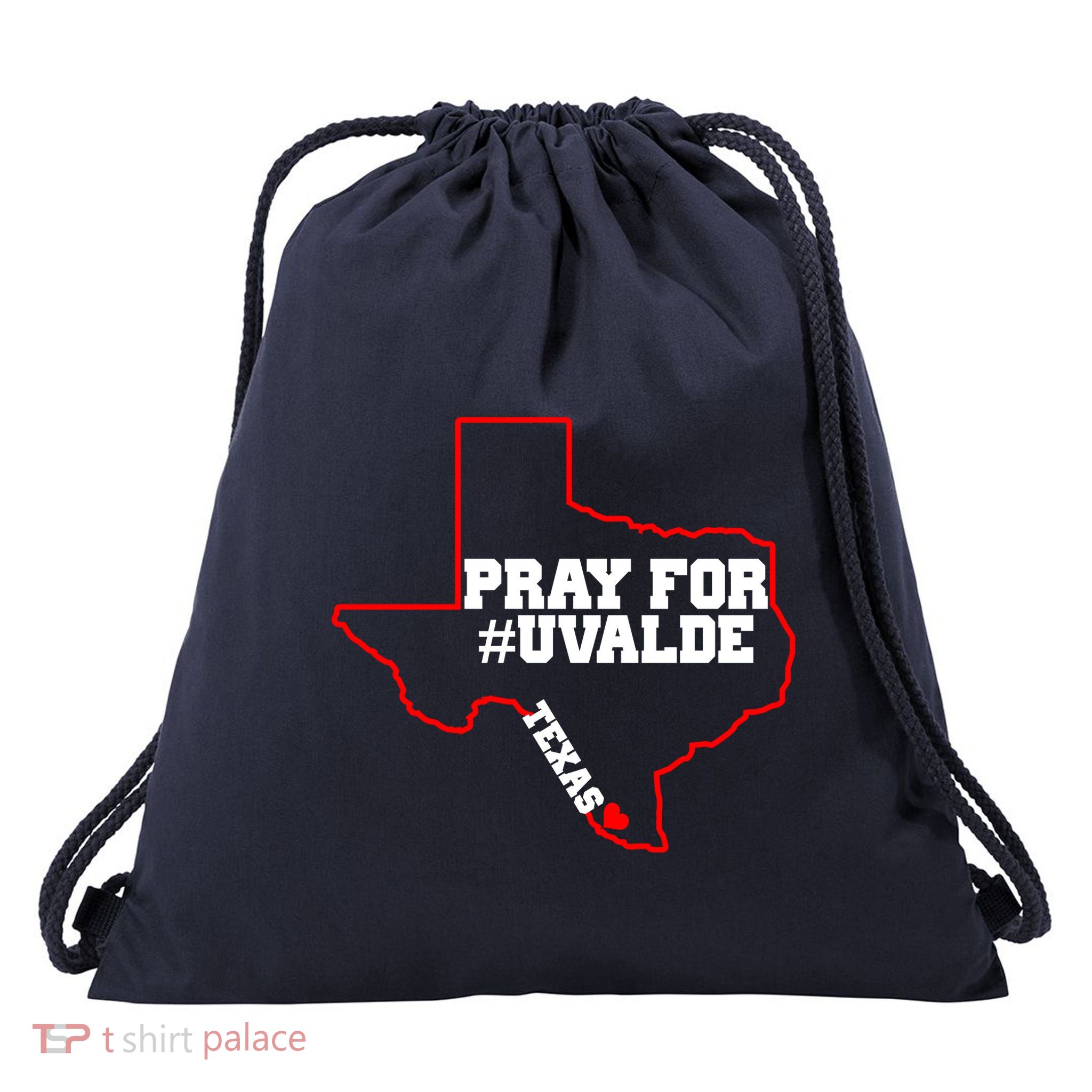 Pray For Uvalde Texas Strong Map Drawstring Bag
