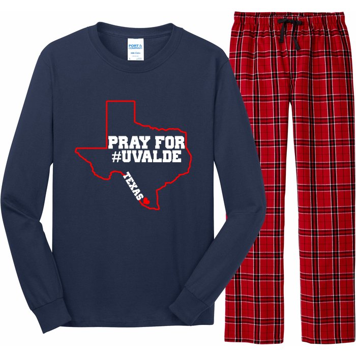 Pray For Uvalde Texas Strong Map Long Sleeve Pajama Set