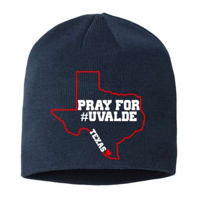 Pray For Uvalde Texas Strong Map Sustainable Beanie