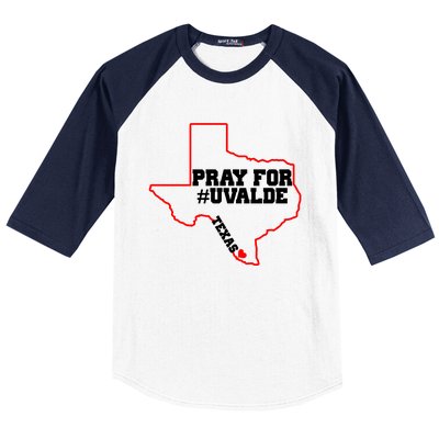 Pray For Uvalde Texas Strong Map Baseball Sleeve Shirt