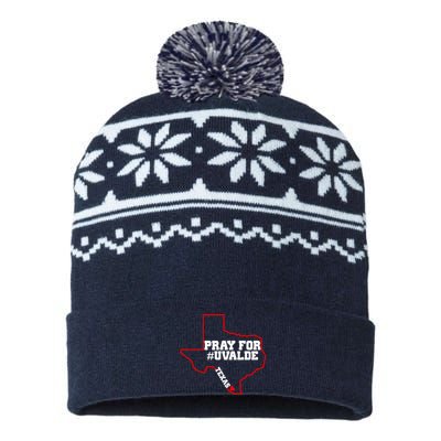 Pray For Uvalde Texas Strong Map USA-Made Snowflake Beanie