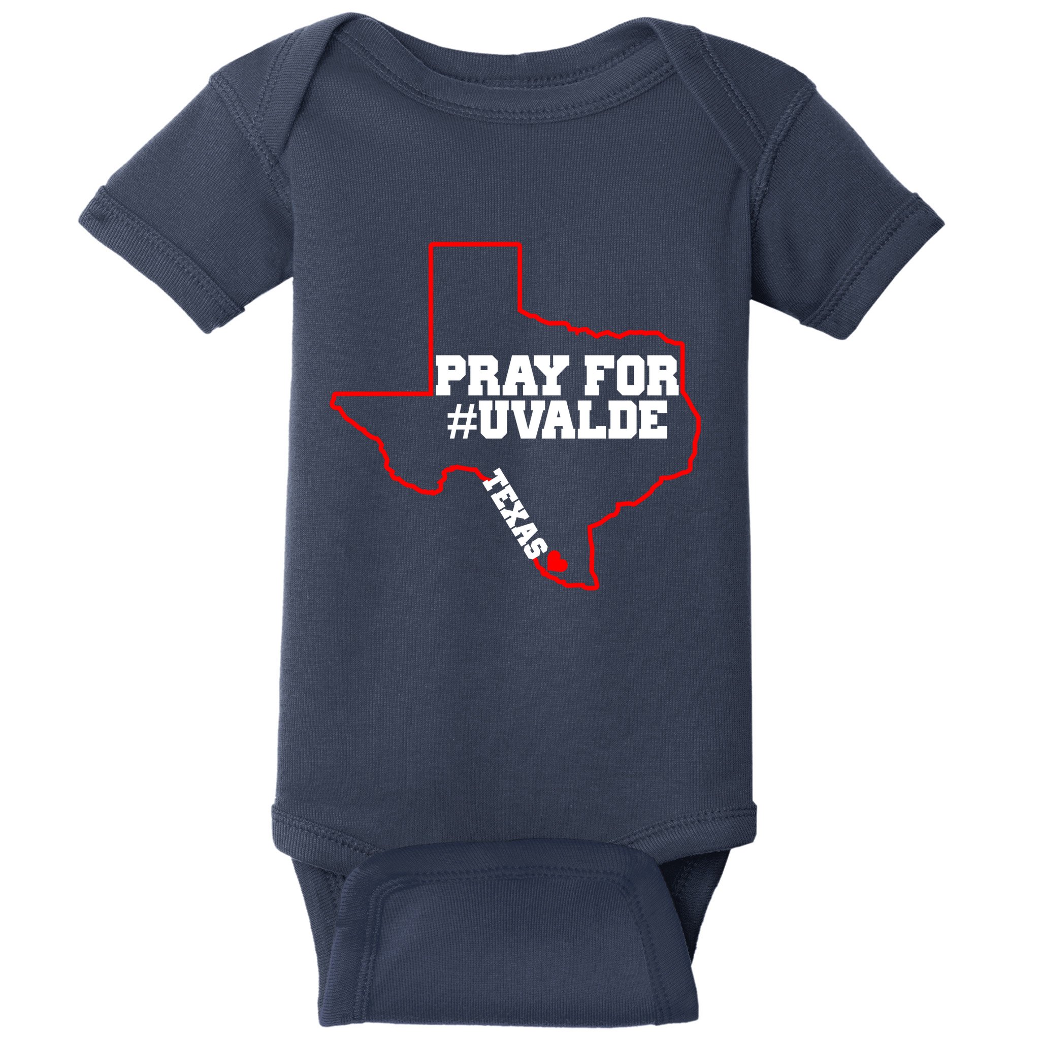 Pray For Uvalde Texas Strong Map Baby Bodysuit