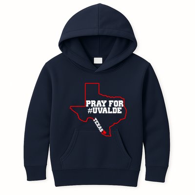 Pray For Uvalde Texas Strong Map Kids Hoodie