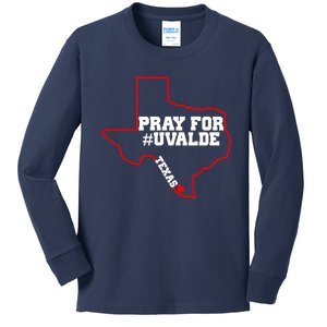 Pray For Uvalde Texas Strong Map Kids Long Sleeve Shirt