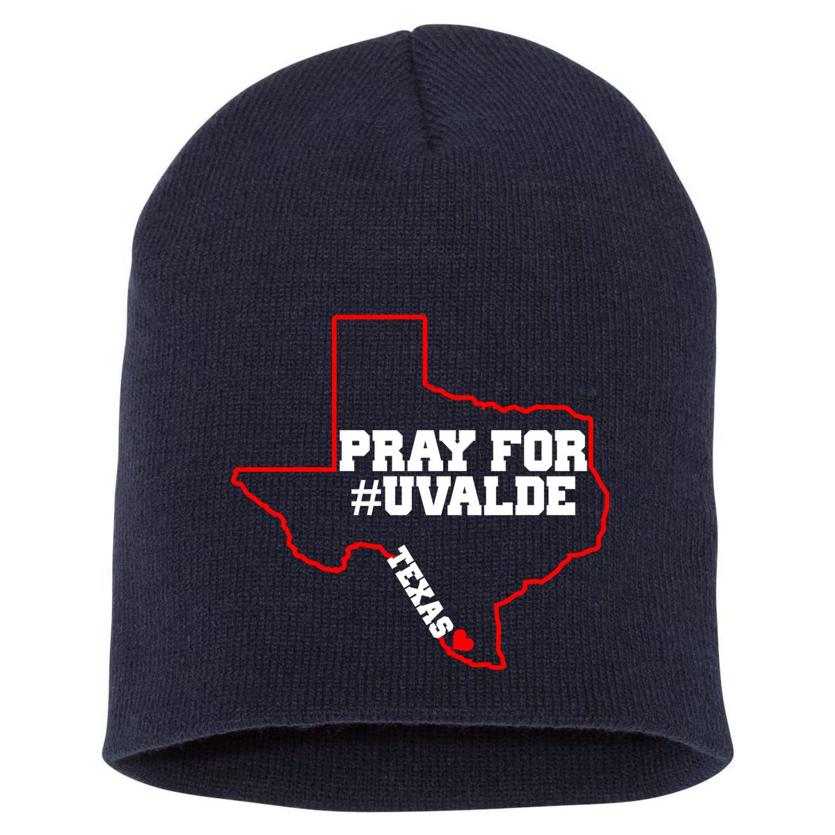 Pray For Uvalde Texas Strong Map Short Acrylic Beanie