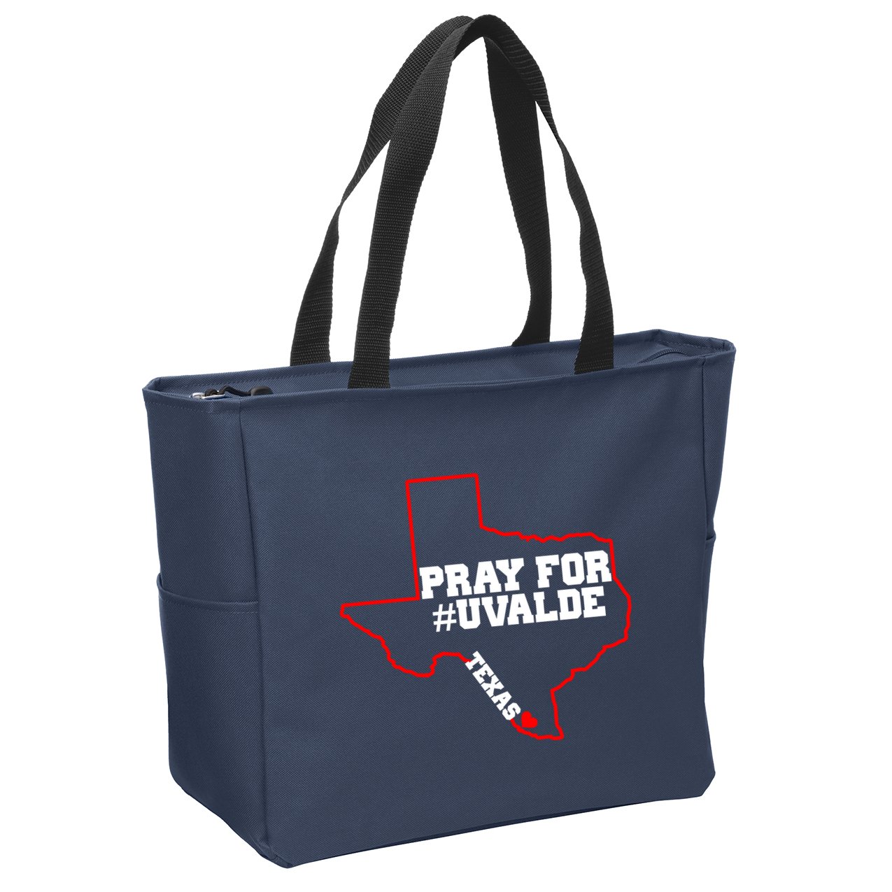 Pray For Uvalde Texas Strong Map Zip Tote Bag