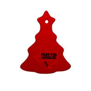 Pray For Uvalde Texas Strong Map Ceramic Tree Ornament