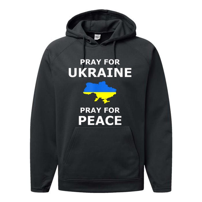 Pray For Ukraine Peace Ukraine Flag Performance Fleece Hoodie