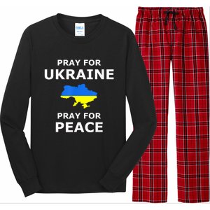 Pray For Ukraine Peace Ukraine Flag Long Sleeve Pajama Set