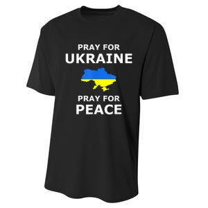 Pray For Ukraine Peace Ukraine Flag Performance Sprint T-Shirt