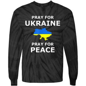 Pray For Ukraine Peace Ukraine Flag Tie-Dye Long Sleeve Shirt