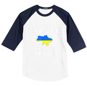 Pray For Ukraine Peace Ukraine Flag Baseball Sleeve Shirt