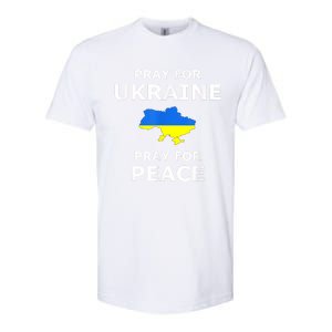 Pray For Ukraine Peace Ukraine Flag Softstyle CVC T-Shirt