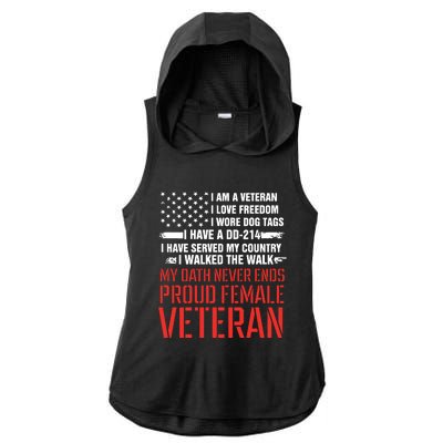 Proud Female Veteran Ladies PosiCharge Tri-Blend Wicking Draft Hoodie Tank