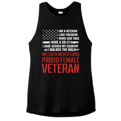 Proud Female Veteran Ladies PosiCharge Tri-Blend Wicking Tank