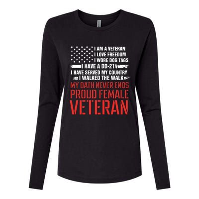 Proud Female Veteran Womens Cotton Relaxed Long Sleeve T-Shirt