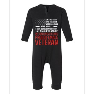 Proud Female Veteran Infant Fleece One Piece