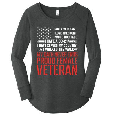 Proud Female Veteran Women's Perfect Tri Tunic Long Sleeve Shirt