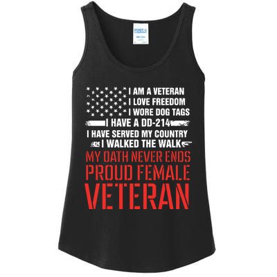 Proud Female Veteran Ladies Essential Tank