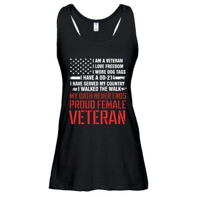 Proud Female Veteran Ladies Essential Flowy Tank