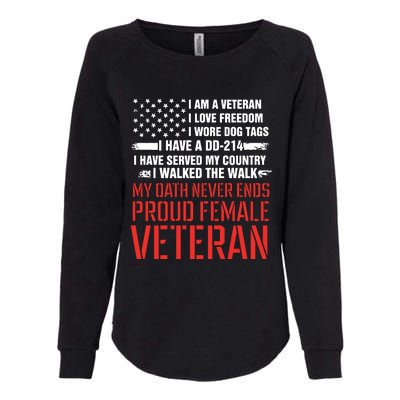 Proud Female Veteran Womens California Wash Sweatshirt