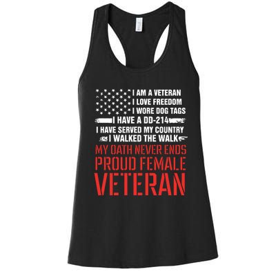 Proud Female Veteran Women's Racerback Tank