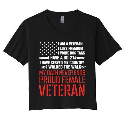 Proud Female Veteran Women's Crop Top Tee