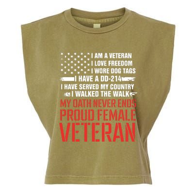 Proud Female Veteran Garment-Dyed Women's Muscle Tee