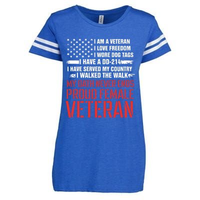 Proud Female Veteran Enza Ladies Jersey Football T-Shirt