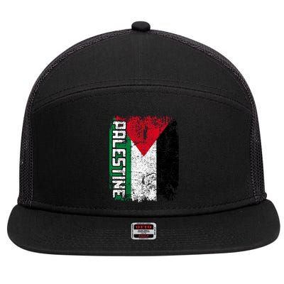 Palestine Flag | Vintage Big Palestine Flag 7 Panel Mesh Trucker Snapback Hat