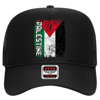 Palestine Flag | Vintage Big Palestine Flag High Crown Mesh Back Trucker Hat