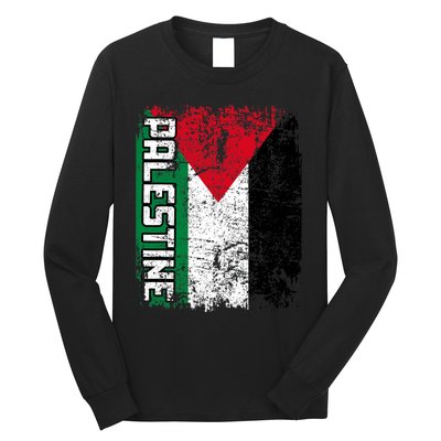 Palestine Flag | Vintage Big Palestine Flag Long Sleeve Shirt