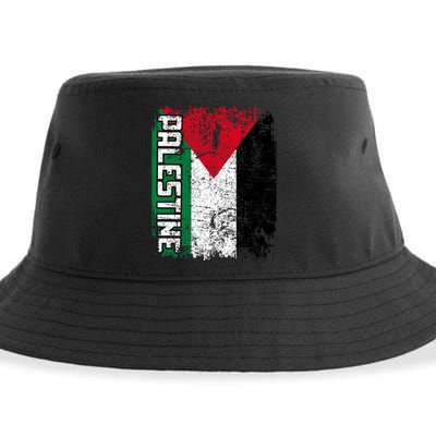 Palestine Flag | Vintage Big Palestine Flag Sustainable Bucket Hat