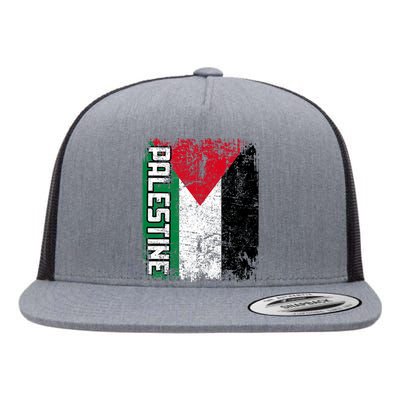 Palestine Flag | Vintage Big Palestine Flag Flat Bill Trucker Hat