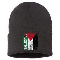 Palestine Flag | Vintage Big Palestine Flag Sustainable Knit Beanie