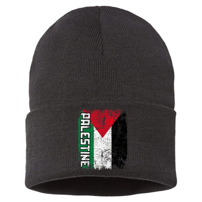 Palestine Flag | Vintage Big Palestine Flag Sustainable Knit Beanie