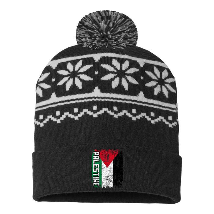 Palestine Flag | Vintage Big Palestine Flag USA-Made Snowflake Beanie