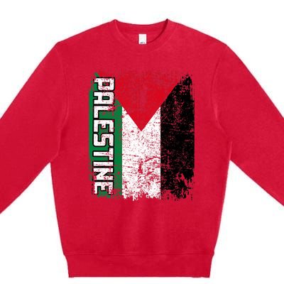 Palestine Flag | Vintage Big Palestine Flag Premium Crewneck Sweatshirt